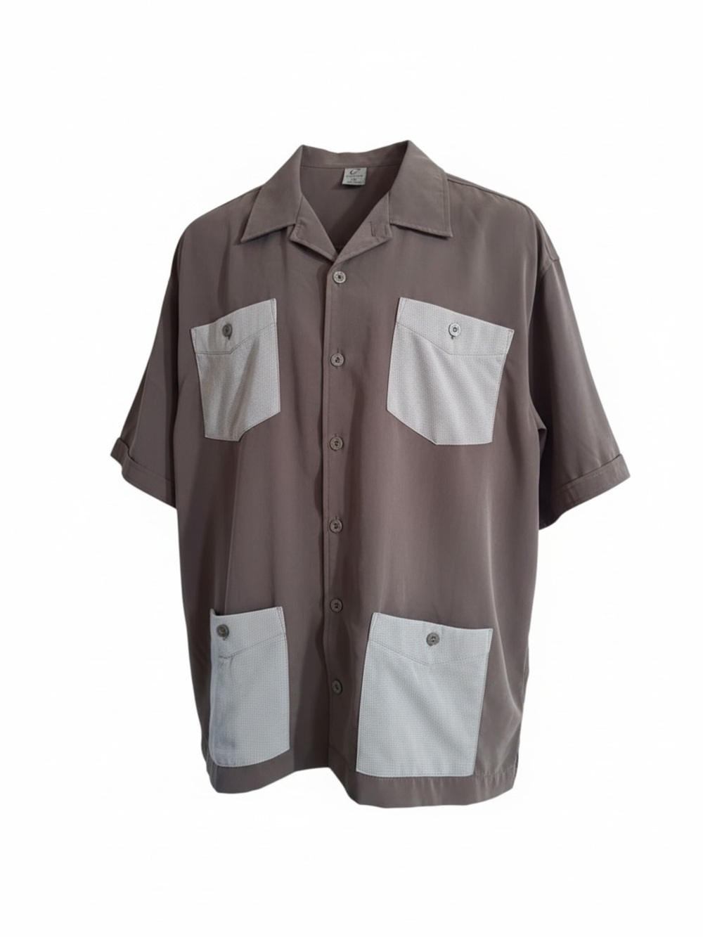Vintage 1990's Claudio Nucci Gray Men's Camp Shirt Size XXL
